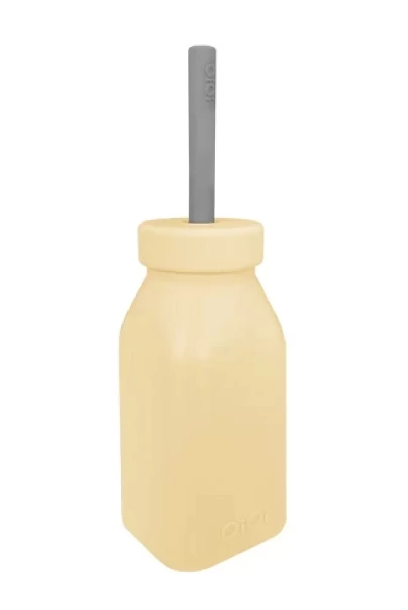 Oioi Şişe + Pipet 200ml Mellow Yellow / Powder Grey