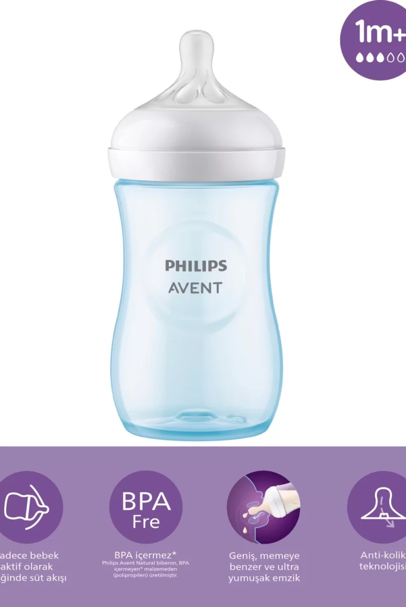 Philips Avent Doğal Tepkili Natural Response PP Biberon 260ml 1+ Ay Mavi