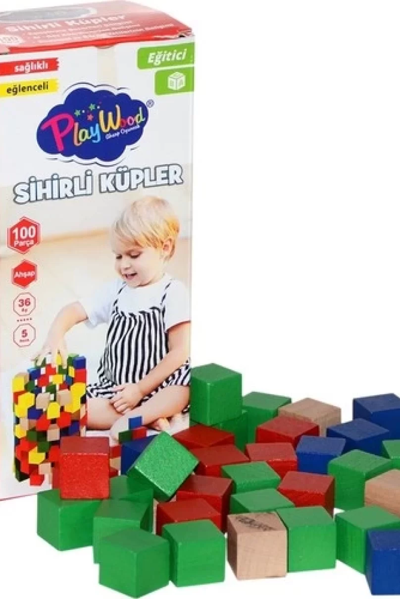 PlayWood Ahşap Sihirli Küpler 100 Parça 359