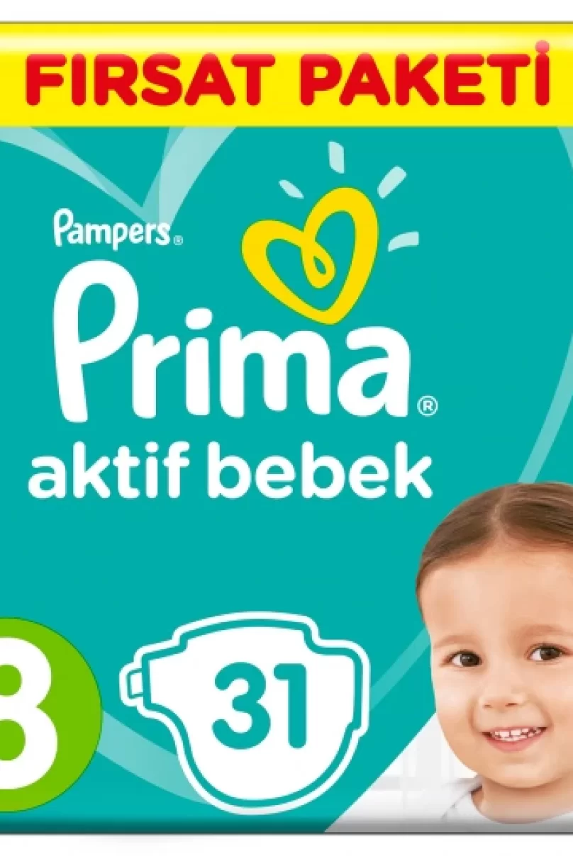 Prima Bebek Bezi Aktif Bebek Fırsat Paketi 8 Beden 31 Adet