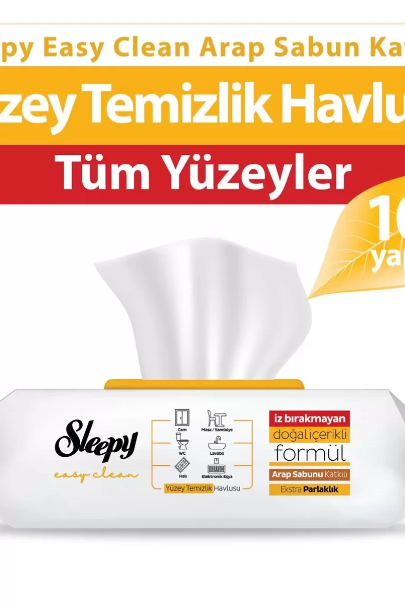 Sleepy Arap Sabunu Katkılı Yüzey Temizlik Havlusu 100 Adet