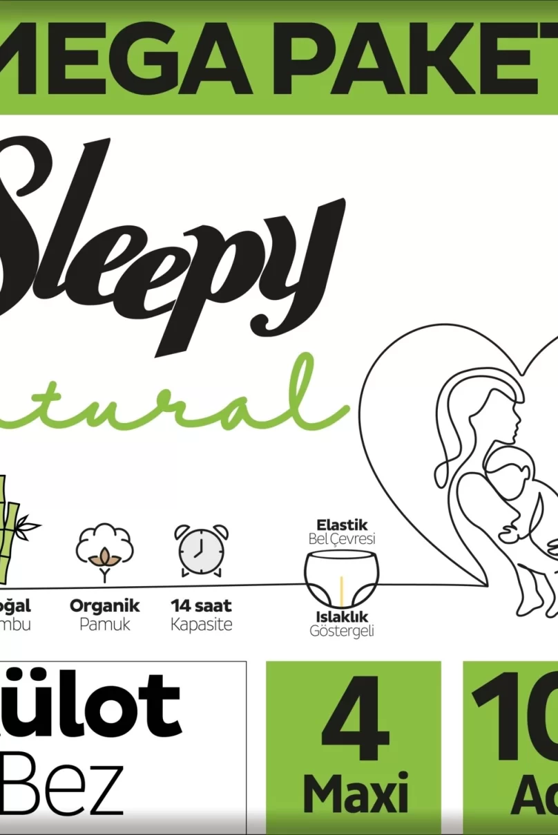 Sleepy Natural Külot Bez Mega Paket 4 Beden 7-14 Kg 100 Adet