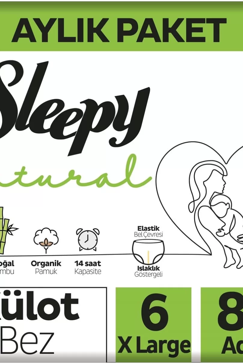 Sleepy Natural Külot Bez Mega Paket 6 Beden 15-25 Kg 80 Adet