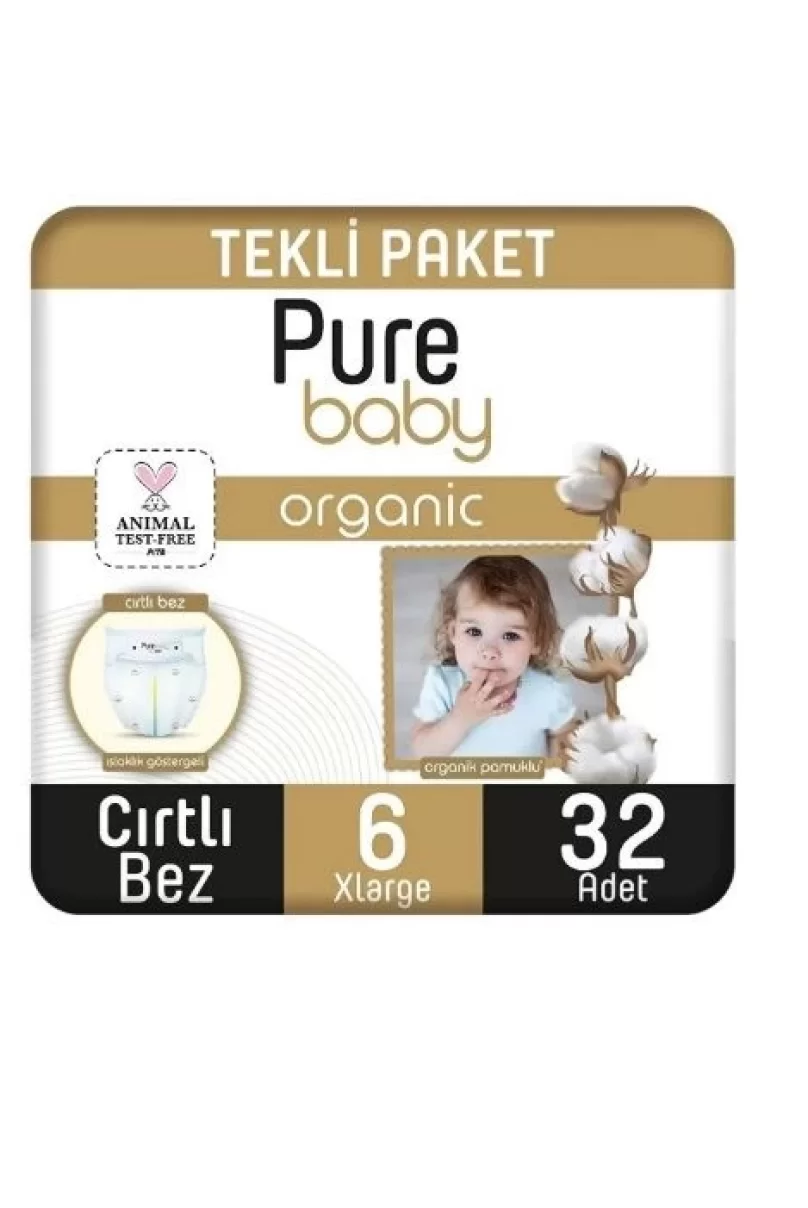 Sleepy Pure Baby Organik Bebek Bezi 2li Jumbo 6 Beden 15-27 Kg 32 Adet