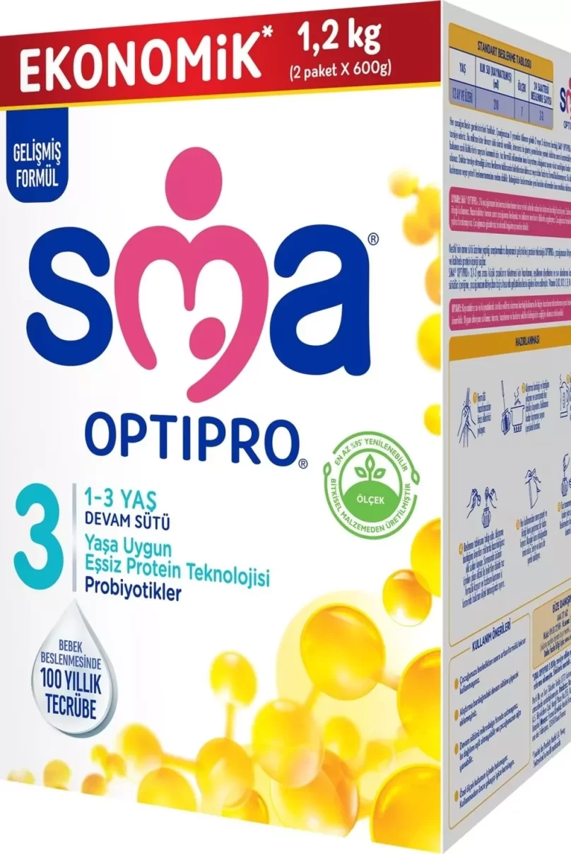 SMA Optipro Probiyotik 3 Bebek Devam Sütü 1-3 Yaş 1200 Gr