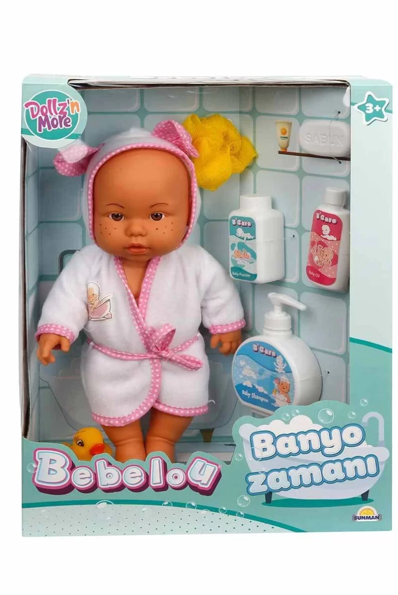 Sunman Bebelou Banyo Zamanı Bebek Seti 35 Cm