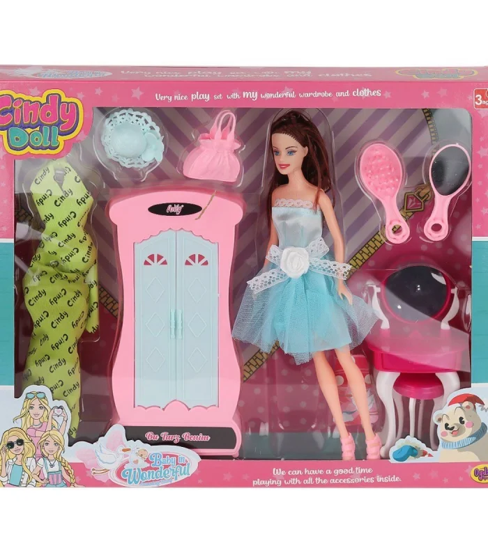 02453 Cindy Doll Dolaplı Makyaj Masalı Bebek -Oydaş Oyuncak