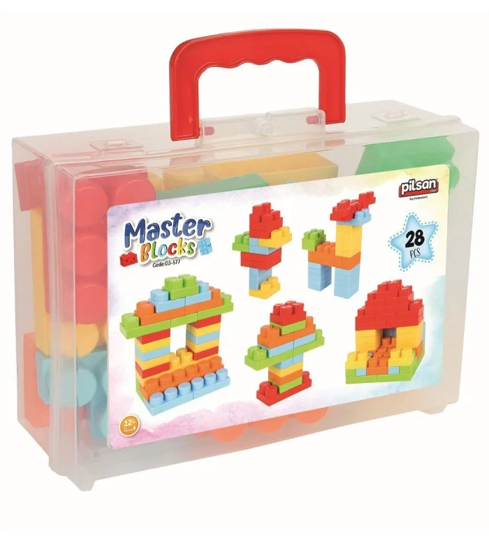 03 577 Master Bloklar 28 Parça Çantalı -Pilsan Oyuncak