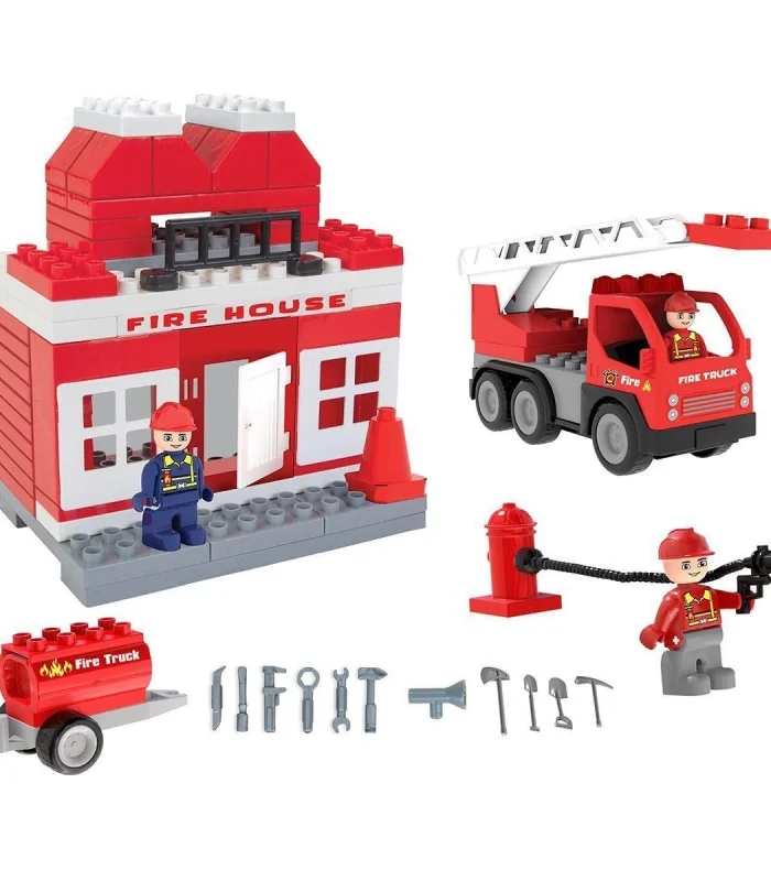 03 610 Double Blocks İtfaiye Seti -Pilsan Oyuncak