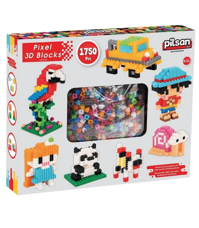 03 616 Pixel 3D Bloklar 1750 Parça -Pilsan Oyuncak
