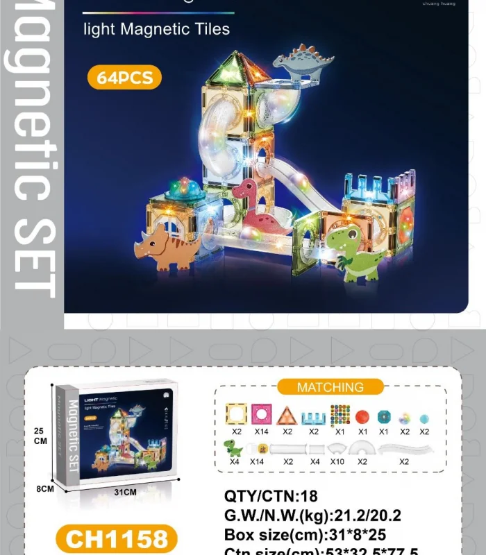 03-CH1158 7,5 CM MANYETİK BLOKLAR 64 PCS