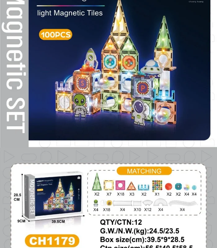 03-CH1179 7,5 CM MANYETİK BLOKLAR 100 PCS