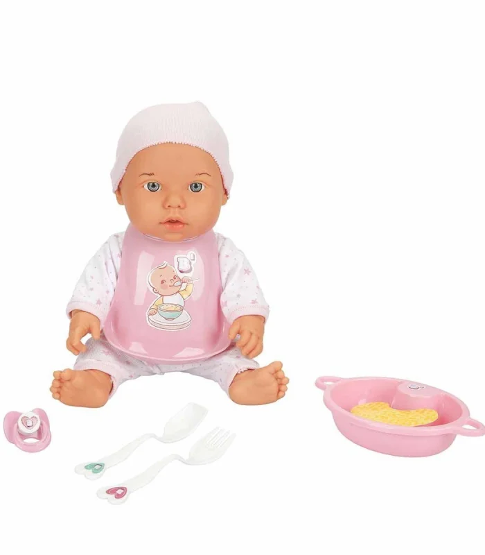 030021 Sunman, Bebelou Yemek Zamanı Sesli Bebek Seti 35 cm / +3 yaş