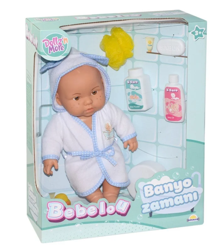 030031 Sunman, Bebelou Banyo Zamanı Bebek Seti, 35 cm / +3 yaş