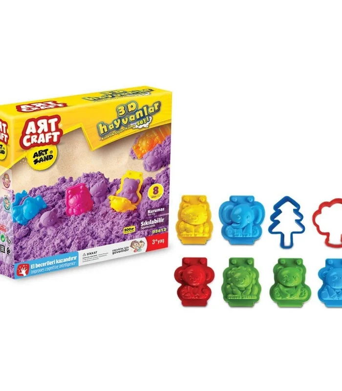 03612 Dede, Artsand 3D Hayvanlar Kum Seti 500 gr / +3 yaş