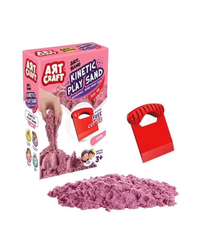 03688 AKSESUARLI PEMBE KİNETİK OYUN KUMU 500 GR