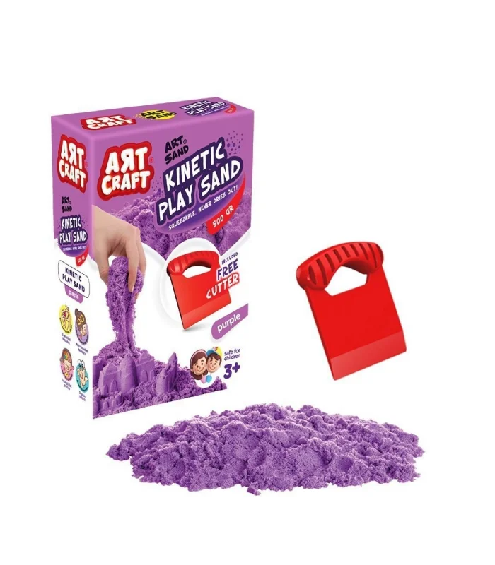 03689 Aksesuarlı Mor Kinetik Oyun Kumu 500 gr -Dede