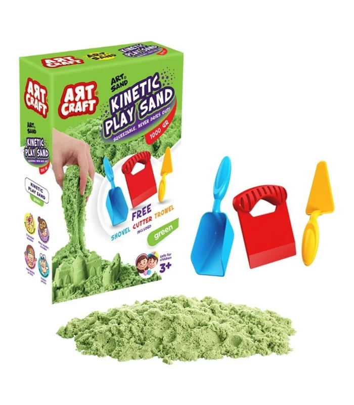 03692 AKSESUARLI YEŞİL KİNETİK OYUN KUMU 1000 GR