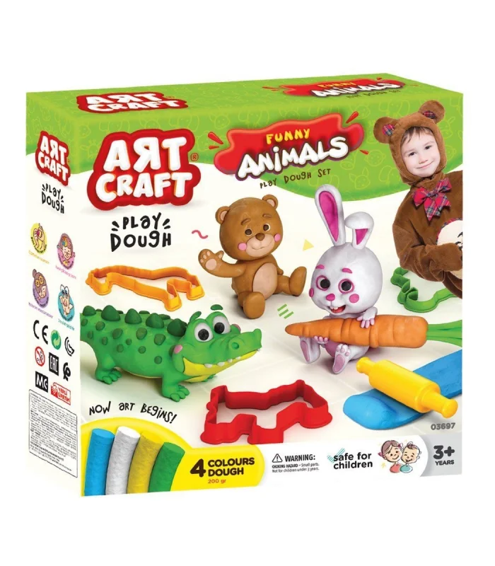 03697 Art Craft Eğlenceli Hayvanlar Hamur Set 200 gr