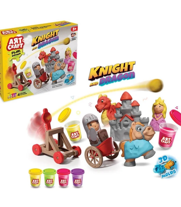03848 Şövalye ve Ejderha Oyun Hamuru Seti 280 gr -Dede
