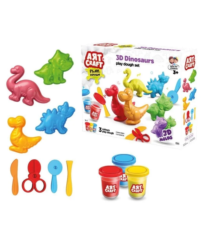 03995 Art Craft 3D Dinozorlar Hamur Set 168 Gr -Fentoys