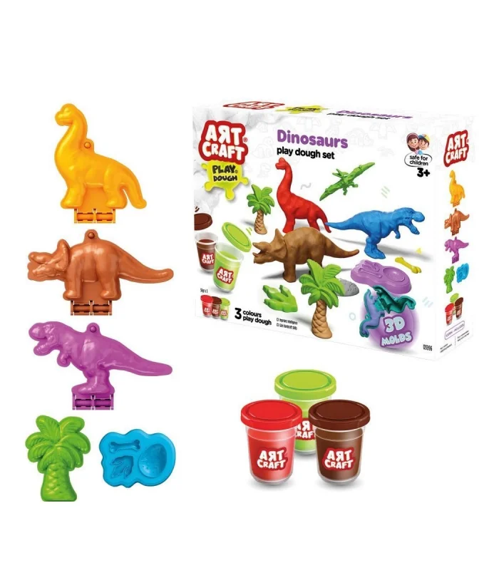 03996 Art Craft Dinozorlar Hamur Set 168 Gr -Fentoys