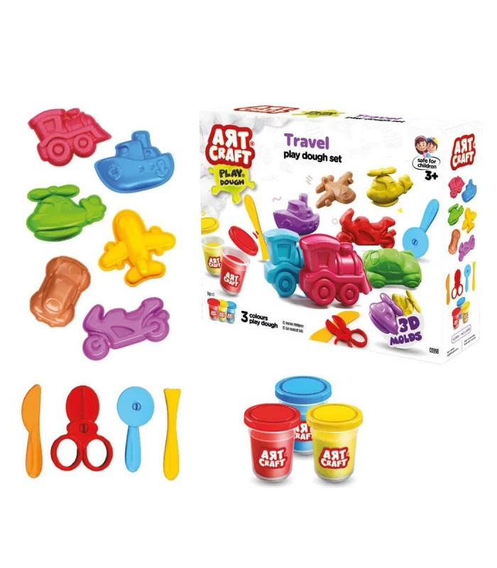 03998 Art Craft Seyahat Araçları Hamur Set 168 Gr -Fentoys