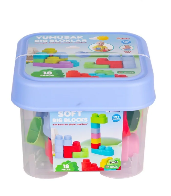 04007 Yumuşak Big Bloklar Kova 18 Parça -Dede