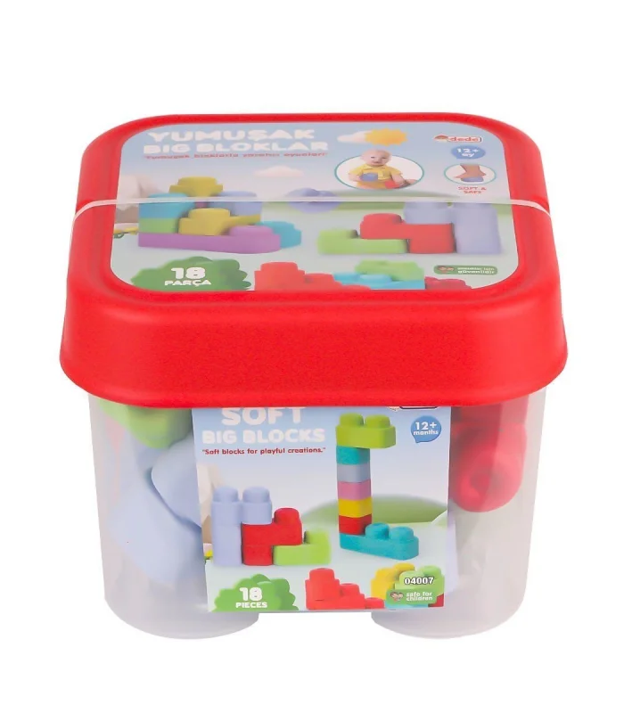 04007 Yumuşak Big Bloklar Kova 18 Parça -Dede