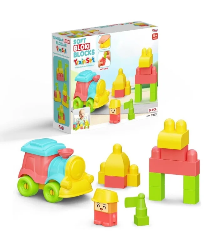 04122 YUMUŞAK BLOKİ BLOKLAR TREN SET 24 PARÇA