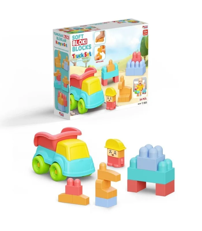 04123 YUMUŞAK BLOKİ BLOKLAR KAMYON SET 24 PARÇA