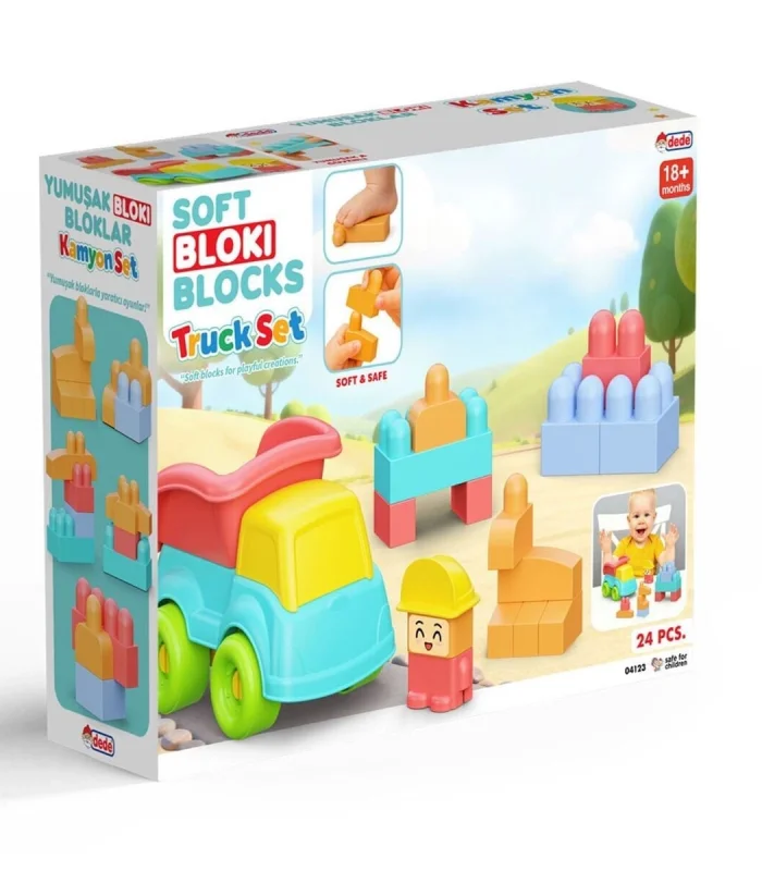 04123 YUMUŞAK BLOKİ BLOKLAR KAMYON SET 24 PARÇA