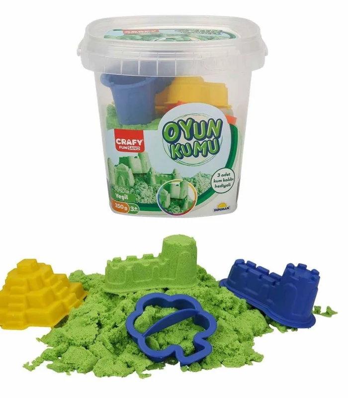 0454 Crafy Oyun Kumu Seti Yeşil 350 g