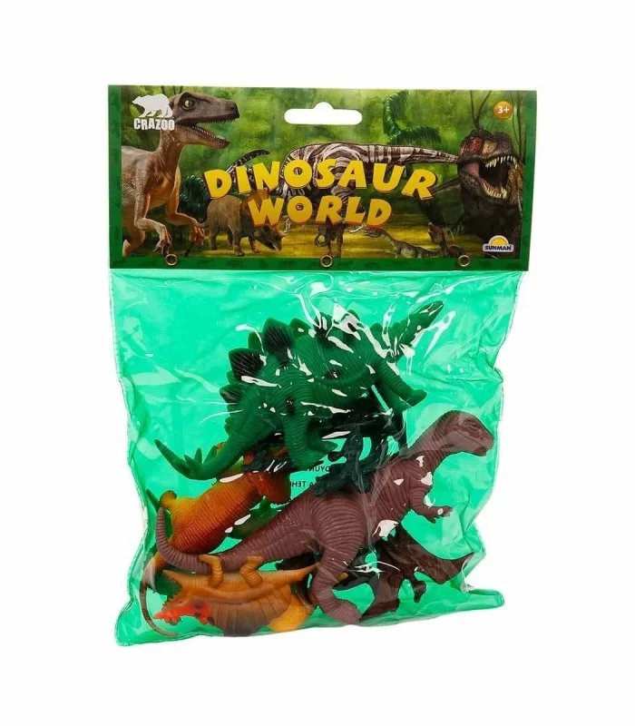 0710 Dinozorların Dünyası Poşetli Hayvan Oyun Seti Orta Boy