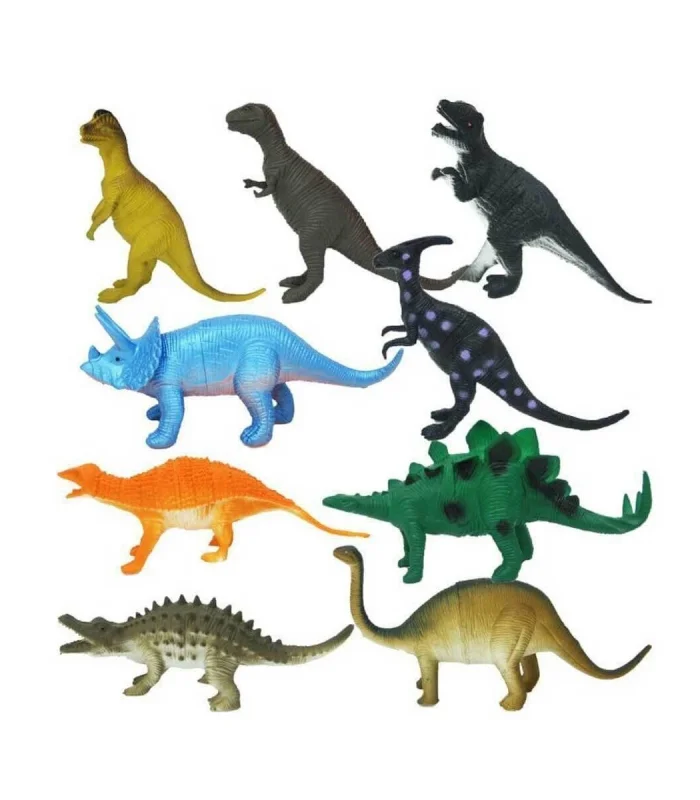 0714 Dinozorların Dünyası Poşetli 9lu Hayvan Oyun Seti -Sunman