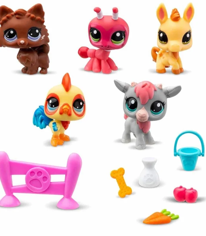 1005103 Littlest Pet Shop - Minişler 5li Figür Seti S1 Çiftlik Temalı