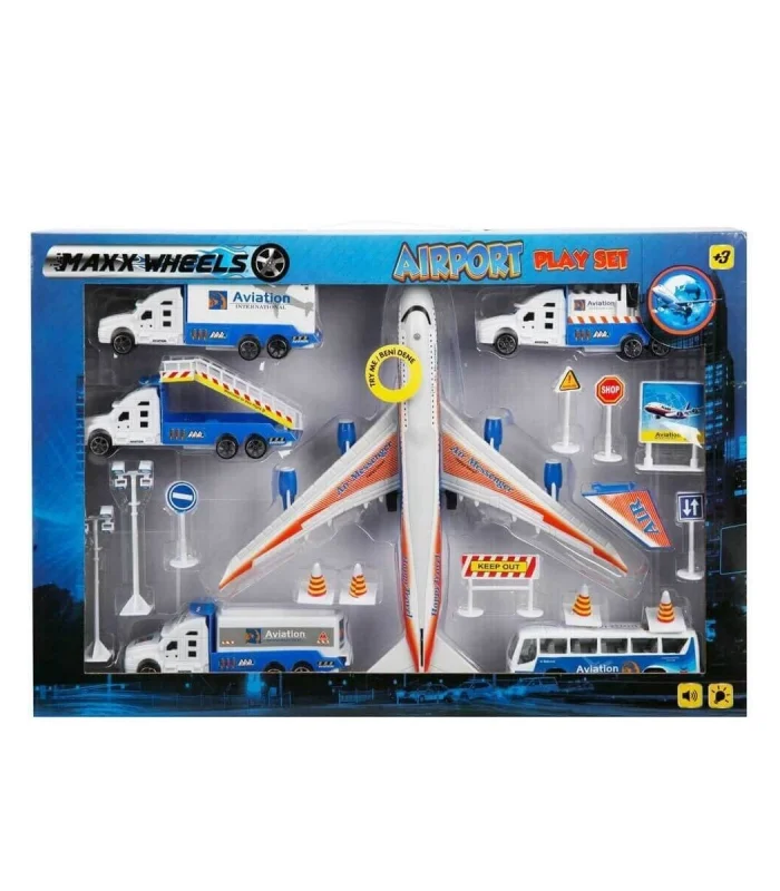 1012381 SUN YFN MXX OYUN SET HAVAALANI UÇAKLI SES IŞIKLI BYK MV