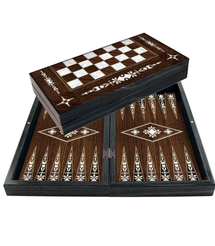 1021828 Star Antik Yonca Sedef Tavla Takımı