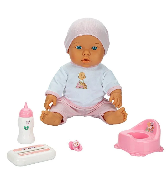 1030141 Sesli Bebelou Tuvalet Zamanı Bebek Seti 32 cm -Sunman