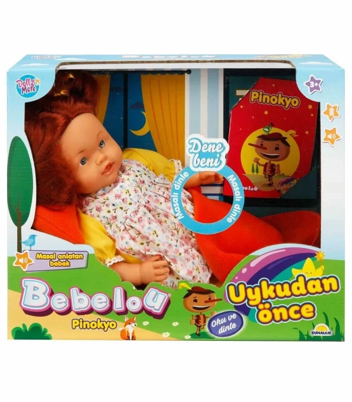1040042 Bebelou Uykudan Önce Bebeği Masal Anlatan Pinokyo 40 cm -Sunman