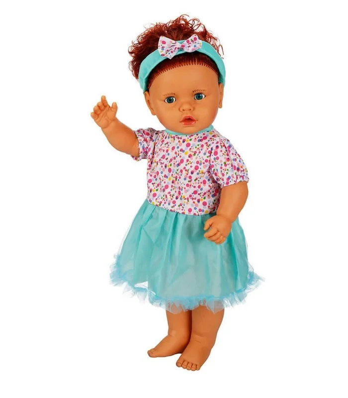 1060011 Lila Sesli Saçlı Et Bebek 60 cm