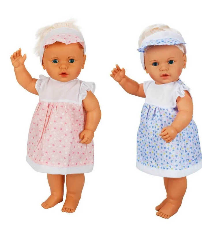 1060011 Lila Sesli Saçlı Et Bebek 60 cm