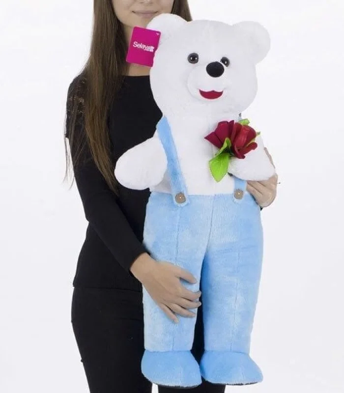 1075M Selay, Tulumlu Ayı 75 Cm Mavi