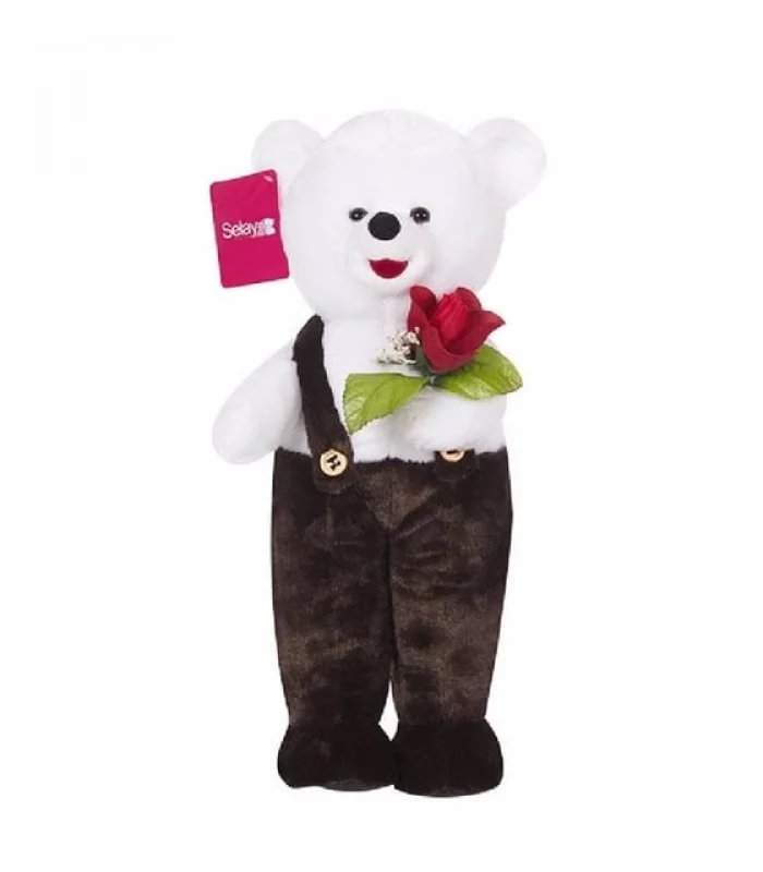 1076K ÇİÇEKLİ TULUMLU AYICIK 115 CM KAHVERENGİ