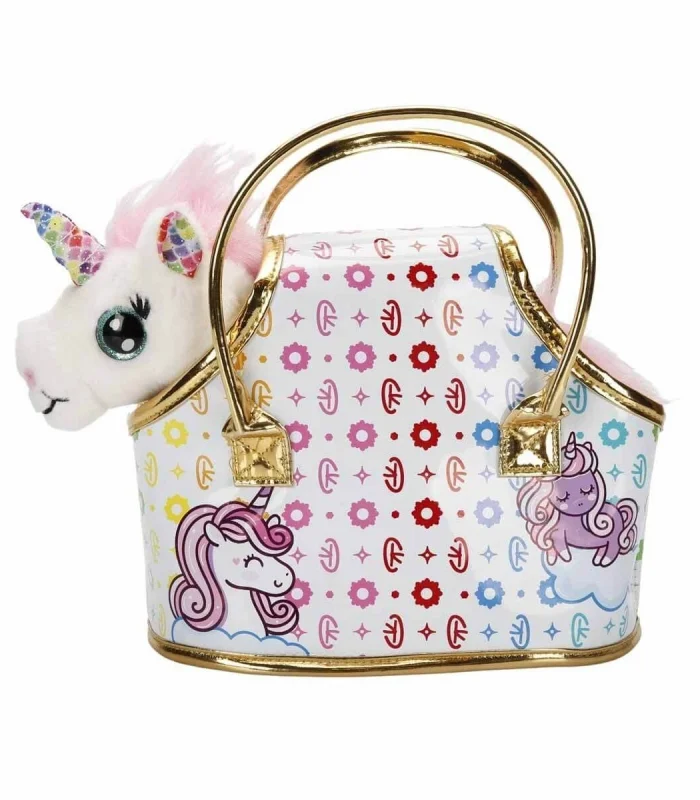 10873 Cutekins Taşıma Çantalı Peluş Unicorn Lou Lou -Sunman