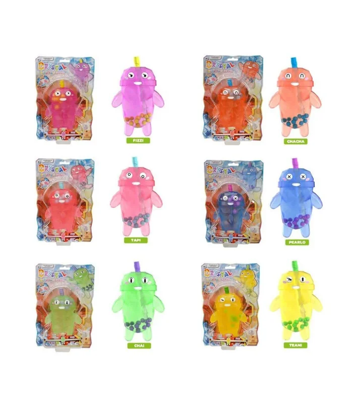 12387 SUN-BTF-FİGÜR BUBBLE TEA CRYSTAL BOBA PALS SERIES 14CM 6A