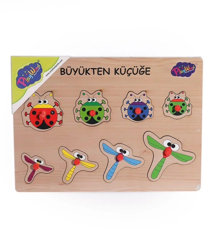 131-132 ONY Ahşap Tutmalı Puzzle Büyükten Küçüğe -Onyıl