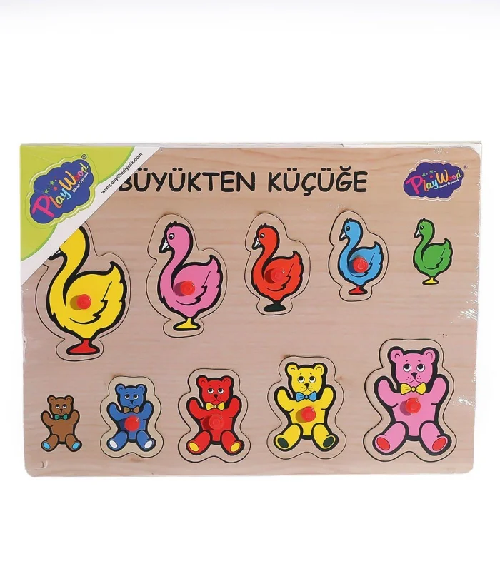 131-132 ONY Ahşap Tutmalı Puzzle Büyükten Küçüğe -Onyıl