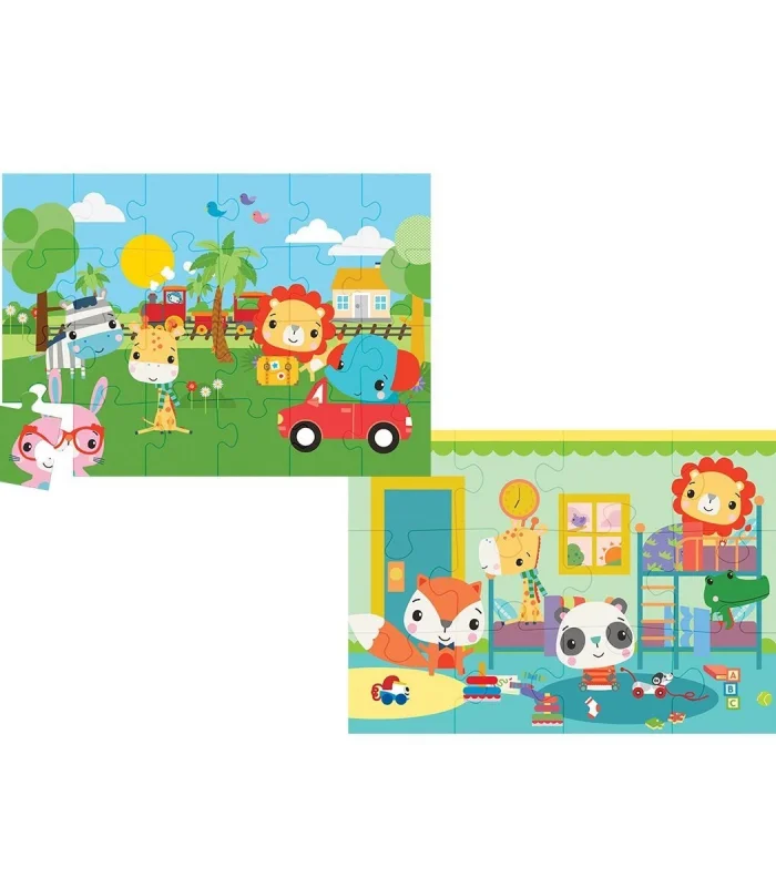 13406 KS Fisher-Price Baby Puzzle - Railway & Bedtime / 12+24 Parça Puzzle / +4 yaş