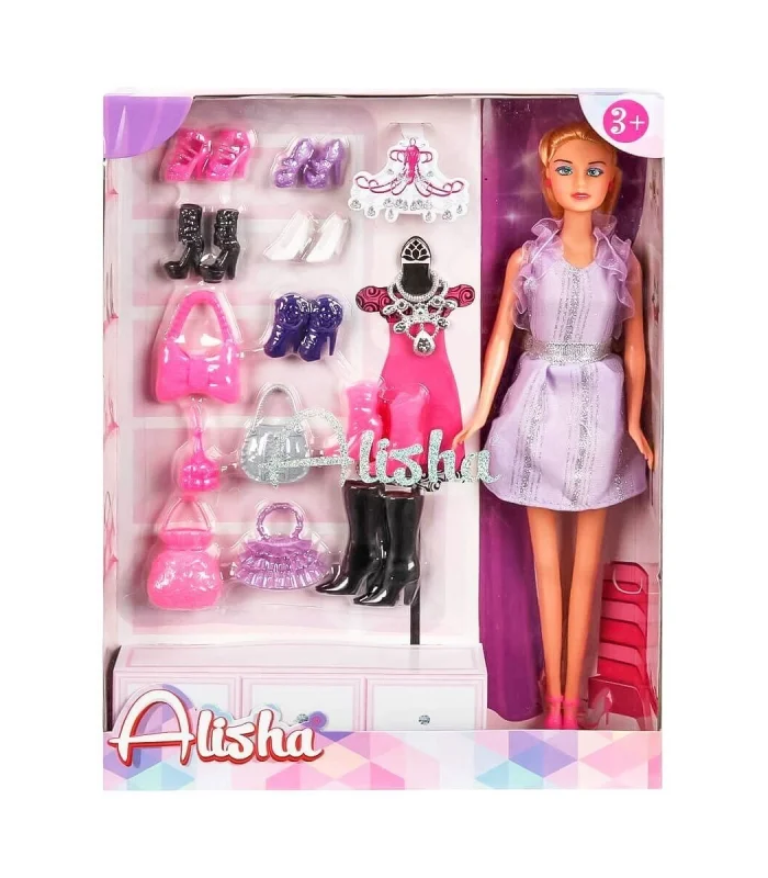 1429 SUN-RST-SIS- Alisha Yedek Ayakkabı ve Çantalı Bebek Oyun Seti - Sunman